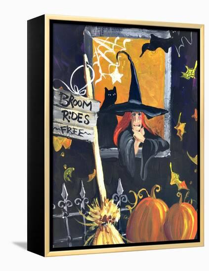 Waiting for Halloween Broom Rides Free-sylvia pimental-Framed Stretched Canvas