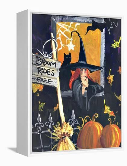Waiting for Halloween Broom Rides Free-sylvia pimental-Framed Stretched Canvas