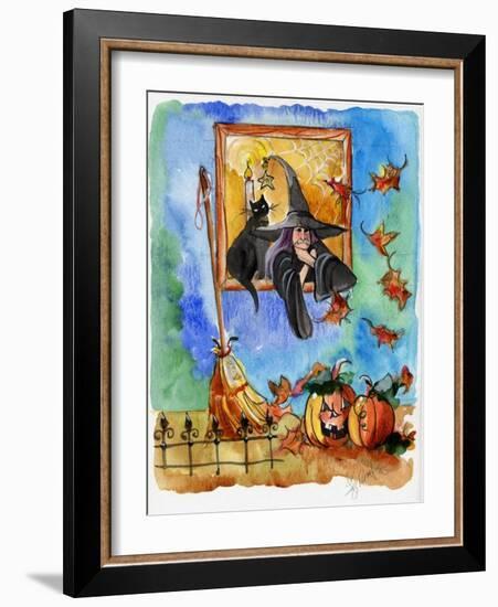 Waiting for Halloween Witch-sylvia pimental-Framed Art Print