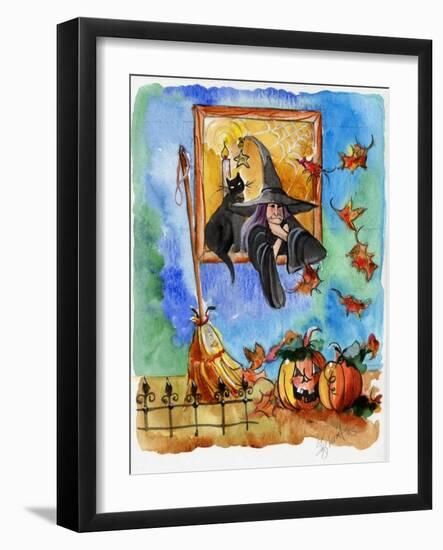 Waiting for Halloween Witch-sylvia pimental-Framed Art Print