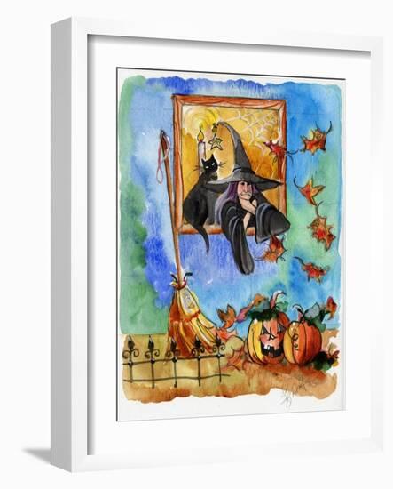 Waiting for Halloween Witch-sylvia pimental-Framed Art Print