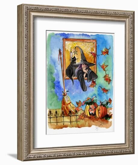 Waiting for Halloween Witch-sylvia pimental-Framed Art Print