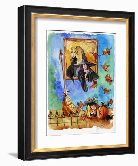 Waiting for Halloween Witch-sylvia pimental-Framed Art Print