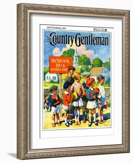 "Waiting for School Bus," Country Gentleman Cover, September 1, 1929-William Meade Prince-Framed Giclee Print