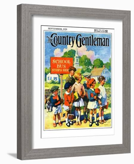 "Waiting for School Bus," Country Gentleman Cover, September 1, 1929-William Meade Prince-Framed Giclee Print