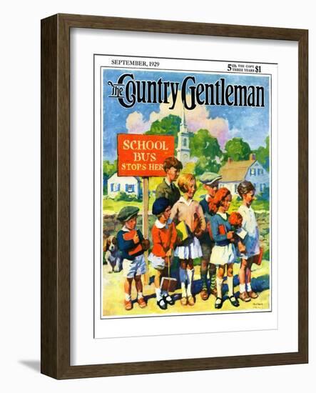 "Waiting for School Bus," Country Gentleman Cover, September 1, 1929-William Meade Prince-Framed Giclee Print