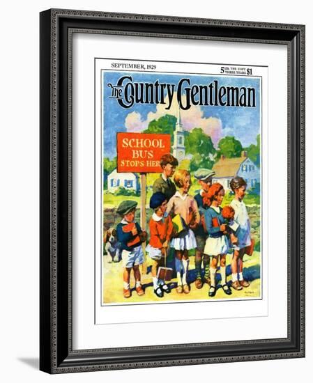 "Waiting for School Bus," Country Gentleman Cover, September 1, 1929-William Meade Prince-Framed Giclee Print