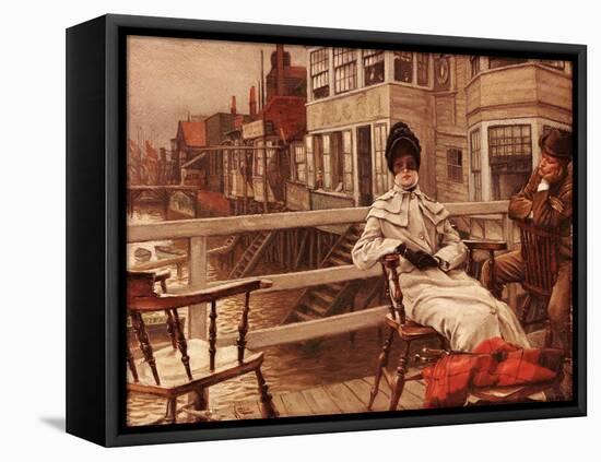 Waiting for the Boat at Greenwich-James Tissot-Framed Premier Image Canvas