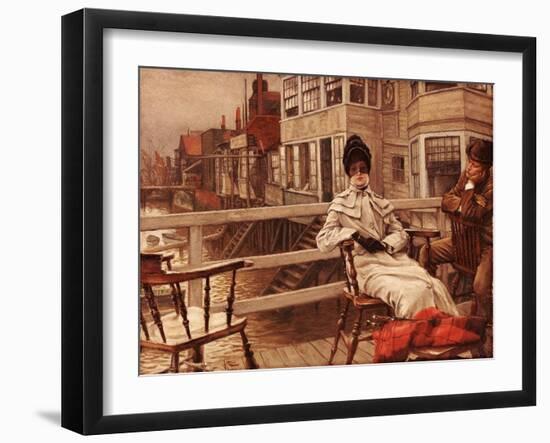 Waiting for the Boat at Greenwich-James Tissot-Framed Giclee Print