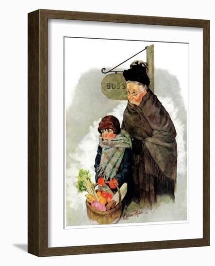 "Waiting for the Bus,"December 13, 1930-Ellen Pyle-Framed Giclee Print