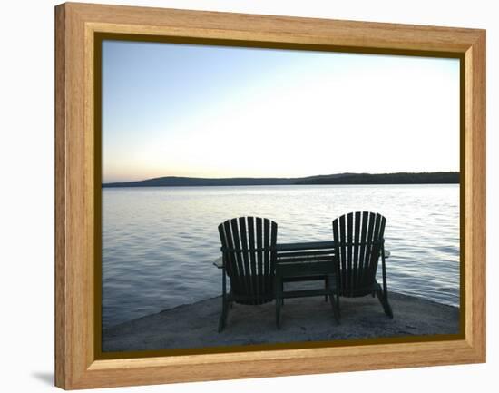 Waiting for the End of the Day, Chairs at Lake Mooselookmegontic, Maine-Nance Trueworthy-Framed Premier Image Canvas