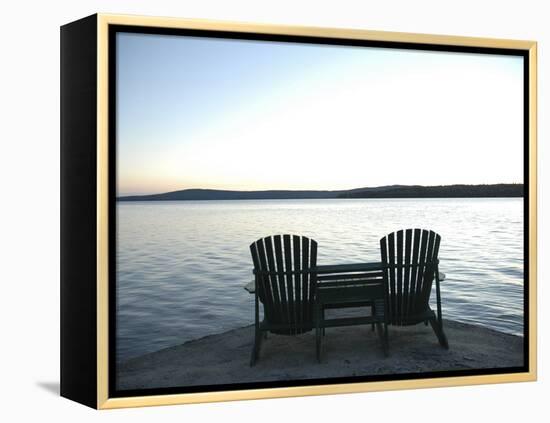 Waiting for the End of the Day, Chairs at Lake Mooselookmegontic, Maine-Nance Trueworthy-Framed Premier Image Canvas