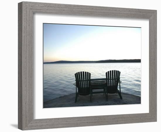 Waiting for the End of the Day, Chairs at Lake Mooselookmegontic, Maine-Nance Trueworthy-Framed Photographic Print