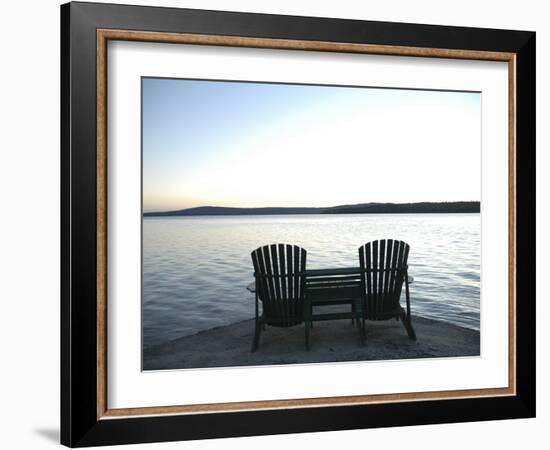 Waiting for the End of the Day, Chairs at Lake Mooselookmegontic, Maine-Nance Trueworthy-Framed Photographic Print