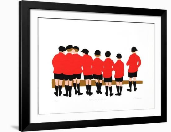 Waiting for the Eton bus-Phyllis Sussman-Framed Limited Edition