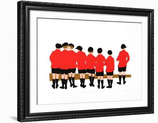 Waiting for the Eton bus-Phyllis Sussman-Framed Limited Edition