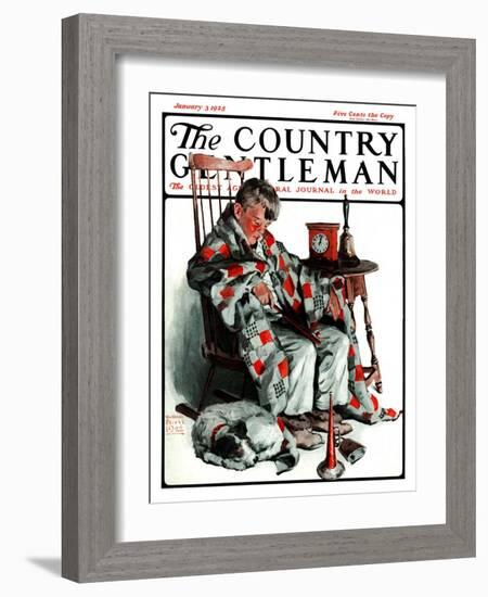 "Waiting for the New Year," Country Gentleman Cover, January 3, 1925-William Meade Prince-Framed Giclee Print