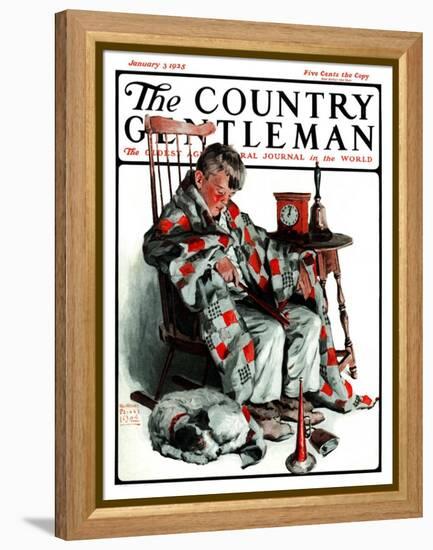 "Waiting for the New Year," Country Gentleman Cover, January 3, 1925-William Meade Prince-Framed Premier Image Canvas