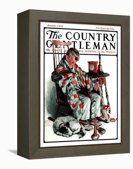 "Waiting for the New Year," Country Gentleman Cover, January 3, 1925-William Meade Prince-Framed Premier Image Canvas