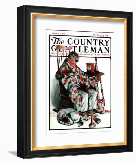 "Waiting for the New Year," Country Gentleman Cover, January 3, 1925-William Meade Prince-Framed Giclee Print