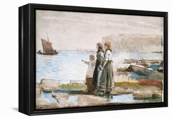 Waiting for the Return of the Fishing Fleets, 1881-Winslow Homer-Framed Premier Image Canvas