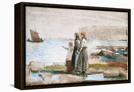 Waiting for the Return of the Fishing Fleets, 1881-Winslow Homer-Framed Premier Image Canvas