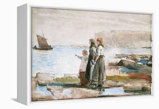 Waiting for the Return of the Fishing Fleets, 1881-Winslow Homer-Framed Premier Image Canvas