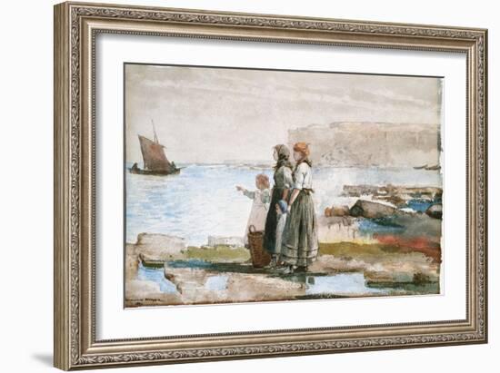 Waiting for the Return of the Fishing Fleets, 1881-Winslow Homer-Framed Giclee Print