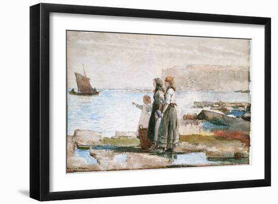 Waiting for the Return of the Fishing Fleets, 1881-Winslow Homer-Framed Giclee Print