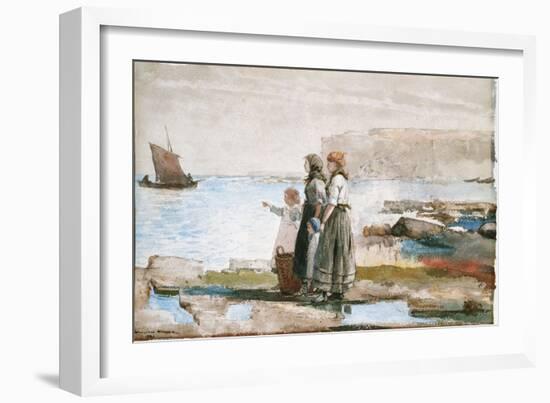 Waiting for the Return of the Fishing Fleets, 1881-Winslow Homer-Framed Giclee Print