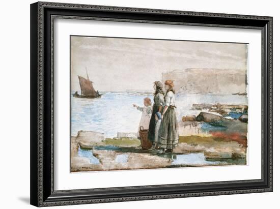 Waiting for the Return of the Fishing Fleets, 1881-Winslow Homer-Framed Giclee Print