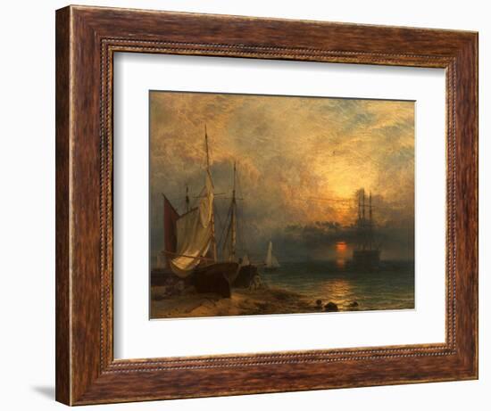 Waiting for the Tide, Sunset, 1866-Henry Dawson-Framed Giclee Print