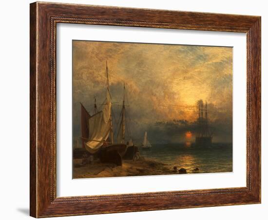 Waiting for the Tide, Sunset, 1866-Henry Dawson-Framed Giclee Print