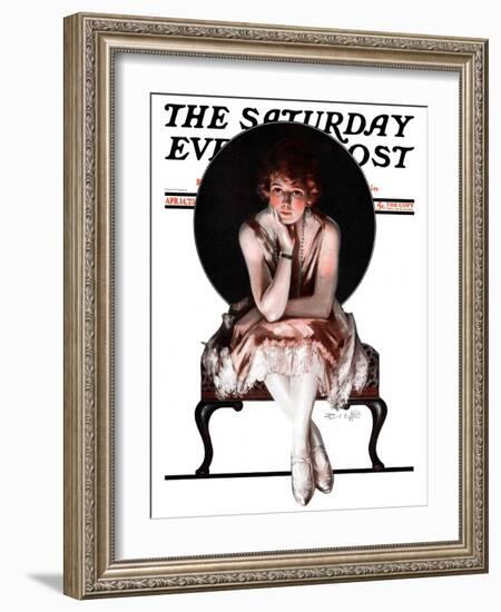 "Waiting," Saturday Evening Post Cover, April 14, 1923-Pearl L. Hill-Framed Giclee Print