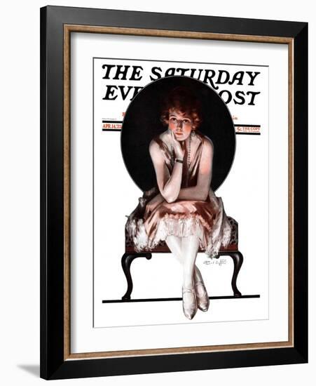 "Waiting," Saturday Evening Post Cover, April 14, 1923-Pearl L. Hill-Framed Giclee Print