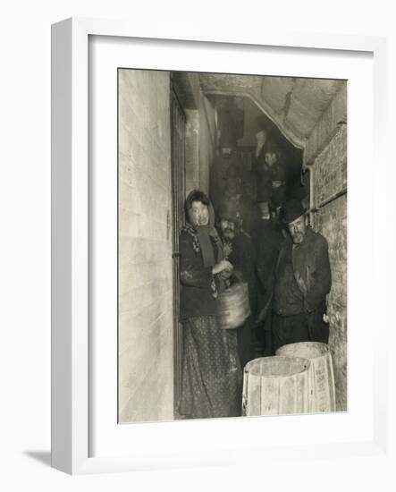 Waiting to Be Let in the Mulberry Street Station, 1892 (Gelatin Silver Print)-Jacob August Riis-Framed Giclee Print