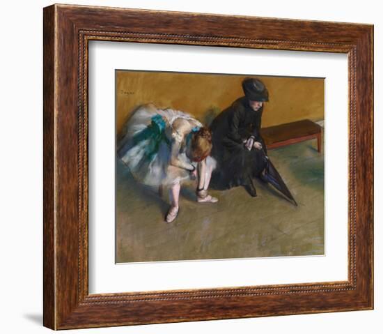 Waiting-Edgar Degas-Framed Art Print