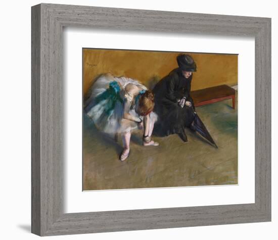 Waiting-Edgar Degas-Framed Art Print
