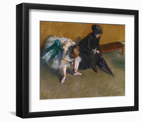 Waiting-Edgar Degas-Framed Art Print