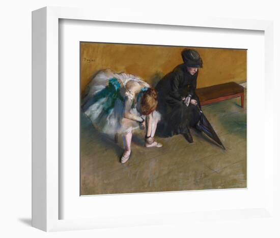 Waiting-Edgar Degas-Framed Art Print