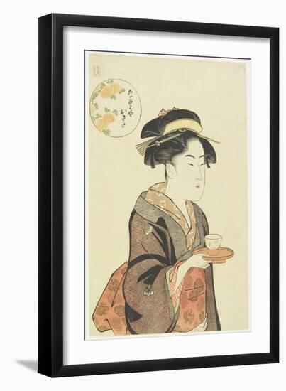 Waitress Okita of Naniwaya Teahouse, 1792-1793-Katsukawa Shuncho-Framed Giclee Print