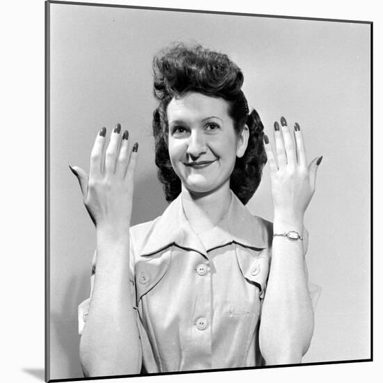 Waitress Showing Her Neatly Polished Nails at Industry School in Wichita, Kansas. 1949-George Skadding-Mounted Photographic Print