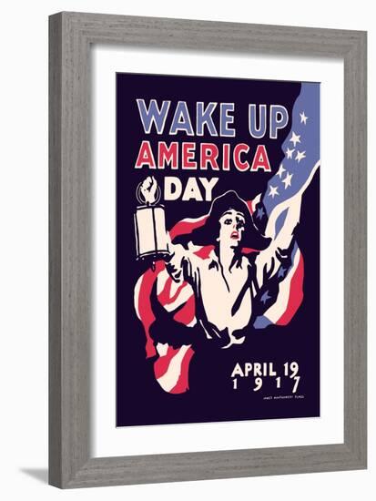 Wake Up America Day-James Montgomery Flagg-Framed Art Print