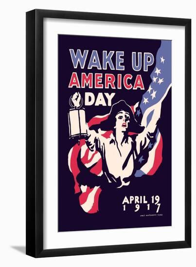 Wake Up America Day-James Montgomery Flagg-Framed Art Print