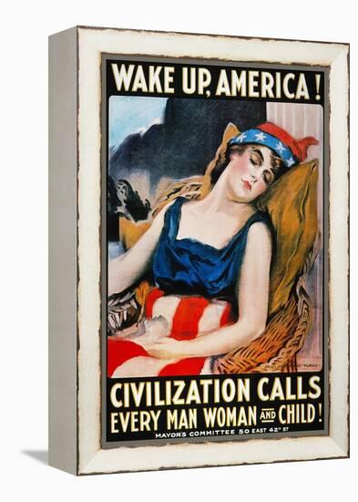 'Wake Up America' Poster-James Montgomery Flagg-Framed Premier Image Canvas