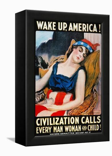 'Wake Up America' Poster-James Montgomery Flagg-Framed Premier Image Canvas