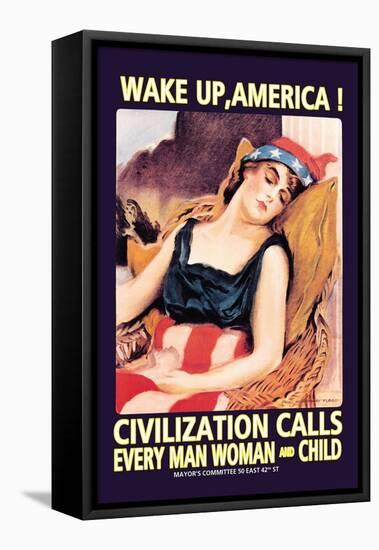 Wake Up, America!-James Montgomery Flagg-Framed Stretched Canvas