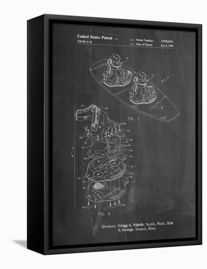 Wakeboard Patent-Cole Borders-Framed Stretched Canvas