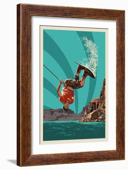 Wakeboarder-Lantern Press-Framed Art Print