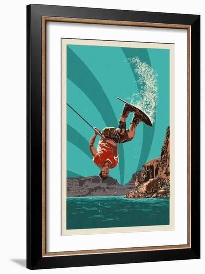 Wakeboarder-Lantern Press-Framed Art Print